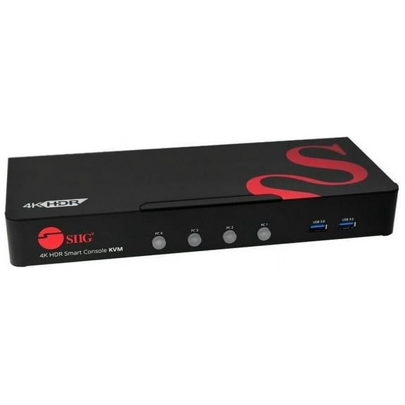 SIIG CEH25611S1 4-Port 4K HDR KVM Switchbox
