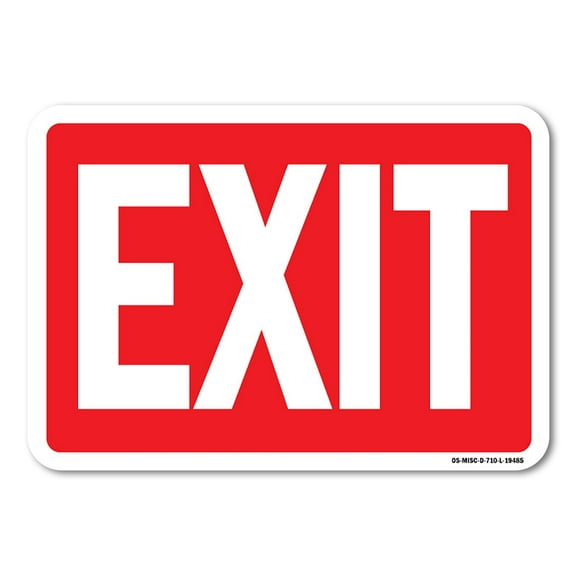 OSHA Aluminum Sign - Exit (white on red) |  Aluminum Sign | Protect Your Business, Work Site, Warehouse & Shop Area |  Made in the USA