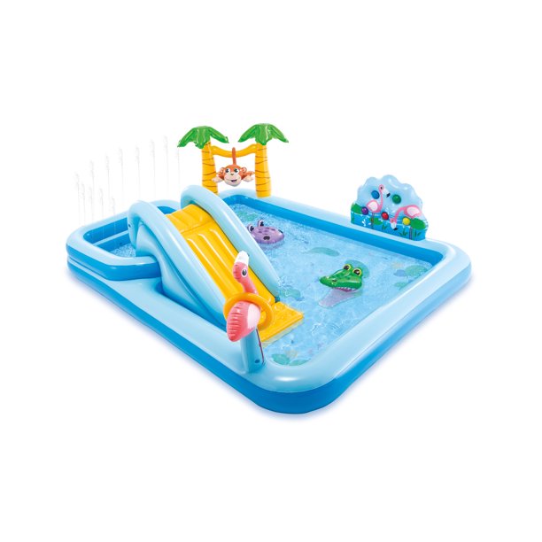 Intex Jungle Adventure Play Center Inflatable Kiddie Spray Wading Pool