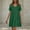 Green, variant on Packable Short Sleeve V-Neck Dress-Travel Essential,Ladies' Casual V-neck Three-quarter Sleeve Cotton and Linen Pocket Dress Orange L