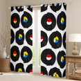 thumbnail image 2 of jejeloiu Musical Record Black Out Curtains,Abstract Geometric Circle Curtains Pack of 2 (42x63 Each) For Girls Boys, 2 of 6