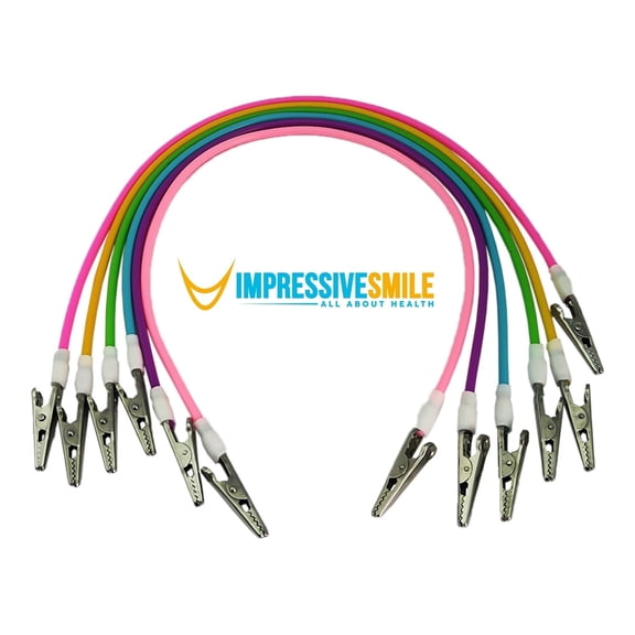 Impressive Smile 5 PCS Set Dental Colorful Sterilizable Silicone Bib Holder Clips - Colors May Vary
