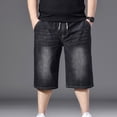 thumbnail image 5 of Yaoyar Men's Big and Tall Jean Shorts Elastic Waisted Baggy Jorts Drawstring Plus Size Relaxed Fit Denim Shorts, 5 of 9