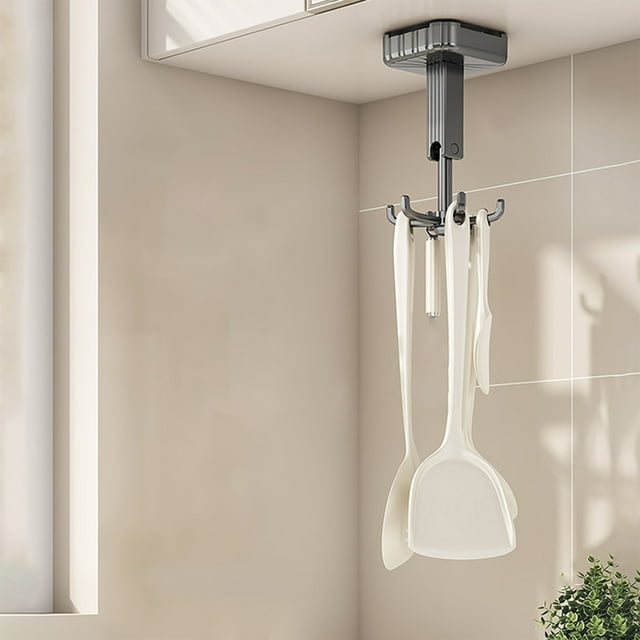 Gancho de Ventosa para Cocina | Soporte de Pared Sin Taladro para Cucharas y Espátulas | Colgador Al Vacío Sin Adhesivo para Azulejos y Vidrio | Organizador de Abs Blanco o Gris (1 Unidad)