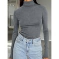 thumbnail image 6 of Trendy Queen Women's Turtleneck Long Sleeve Shirts Fall Fashion Basic Thermal Underwear Tops Winter Clothes, 6 of 13
