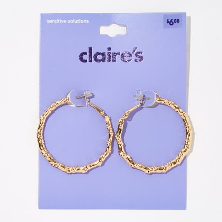 Claire's Gold 40MM Twist Hoop Clutchback Earrings