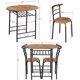 thumbnail image 3 of Juego de Mesa de Comedor de 3 Piezas, Juego de Mesa de Desayuno para 2 sillas de Cocina y Mesa pequeñas, Juego de 2 con Marco de Metal y Estante de Almacenamiento para Espacios, 3 of 9