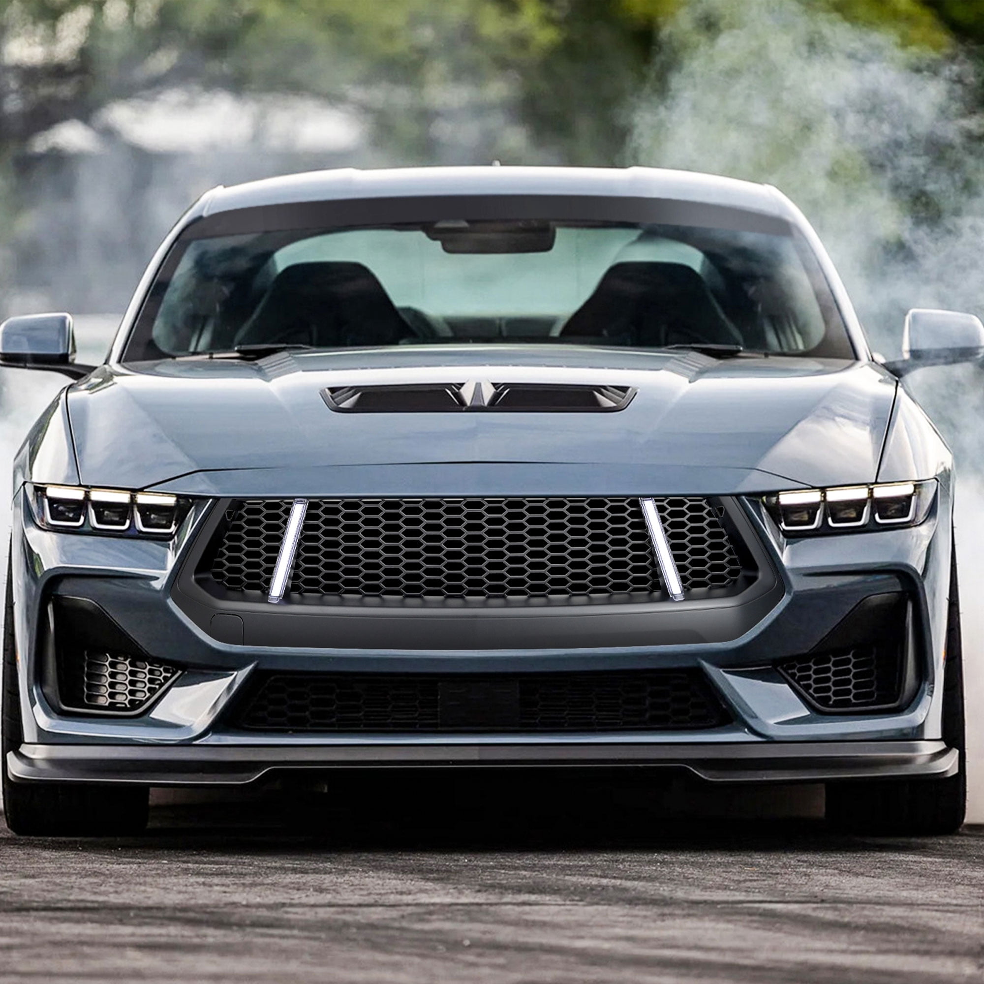 AMERICAN MODIFIED Front Grille w/LED DRL for 2024+ Mustang EcoBoost & GT
