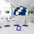 thumbnail image 2 of BLOSMON 13.7" Artificial Large Rose Royal Blue and White Wedding Flower Ball Table Centerpiece 10 Count, 2 of 8