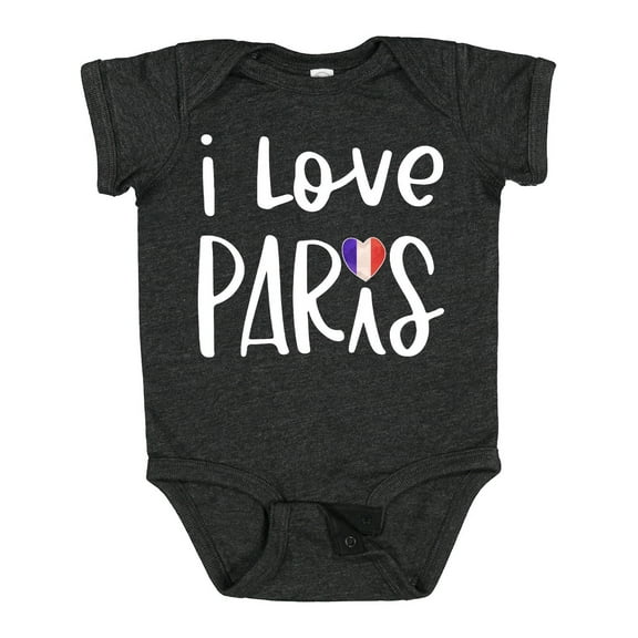 Inktastic I Love Paris French Flag Heart Boys or Girls Baby Bodysuit