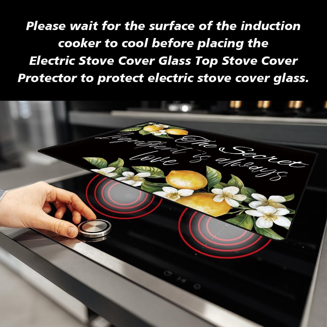 1set Electric Stove Cover 20.47x28.35" Stove Top Cover for Electric Stove Foldable Glass Cooktop Protector Non-Slip Top Protector Mat for Electric Stove Washer and Dryer (Lemon) Colorful