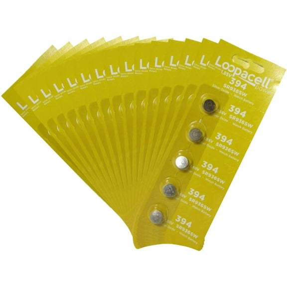 LOOPACELL 100 Pack 394 Watch Electronics Batteries 1.55 Volt Silver Oxide Coin Button Wholesale Pack