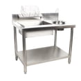 thumbnail image 1 of Commercial Stainless Steel Work Table, Breading Table Fried Food Prep Station, Kitchen Prep & Work Table, Freestanding Fried Chicken Breading Worktop for Restaurant Business, 1 of 4