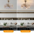 thumbnail image 3 of 18'' Ceiling Fan Light Bamboo Caged Ceiling Fans Light W/ Remote Control&Battery, 3 of 15
