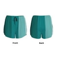 thumbnail image 3 of Balery Teal Color Pantalones cortos deportivos para mujer con forro y dos bolsillos, elásticos, para entrenamiento, gimnasio, yoga-Small, 3 of 7