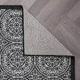 thumbnail image 4 of World Rug Gallery Transitional Floral Circles Textured Flat Weave Indoor/Outdoor Area Rug - BLACK 7'10"X10', 4 of 9