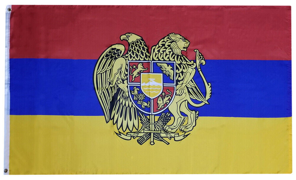 Spain Banner of Arms Royal Spanish Banner 3x5 Flag Grommets Coat of Arms 100D 