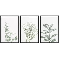 wall26 Framed Wall Art Print Set Pastel Forest and Jungle Plant Close Ups Nature Plants Digital Art Modern Art Rustic Landscape Relax/Calm for Living Room, Bedroom, Office Natural - 16"x24"