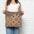 thumbnail image 2 of Brown Leopard Print Pillow Covers 26x26 Inch Decorative Throw Pillow Cover, Vintage Geometric Animals Print Sofa Pillowcases Accent Cushion Case Home Decor Bedroom Living Room, 2 of 6