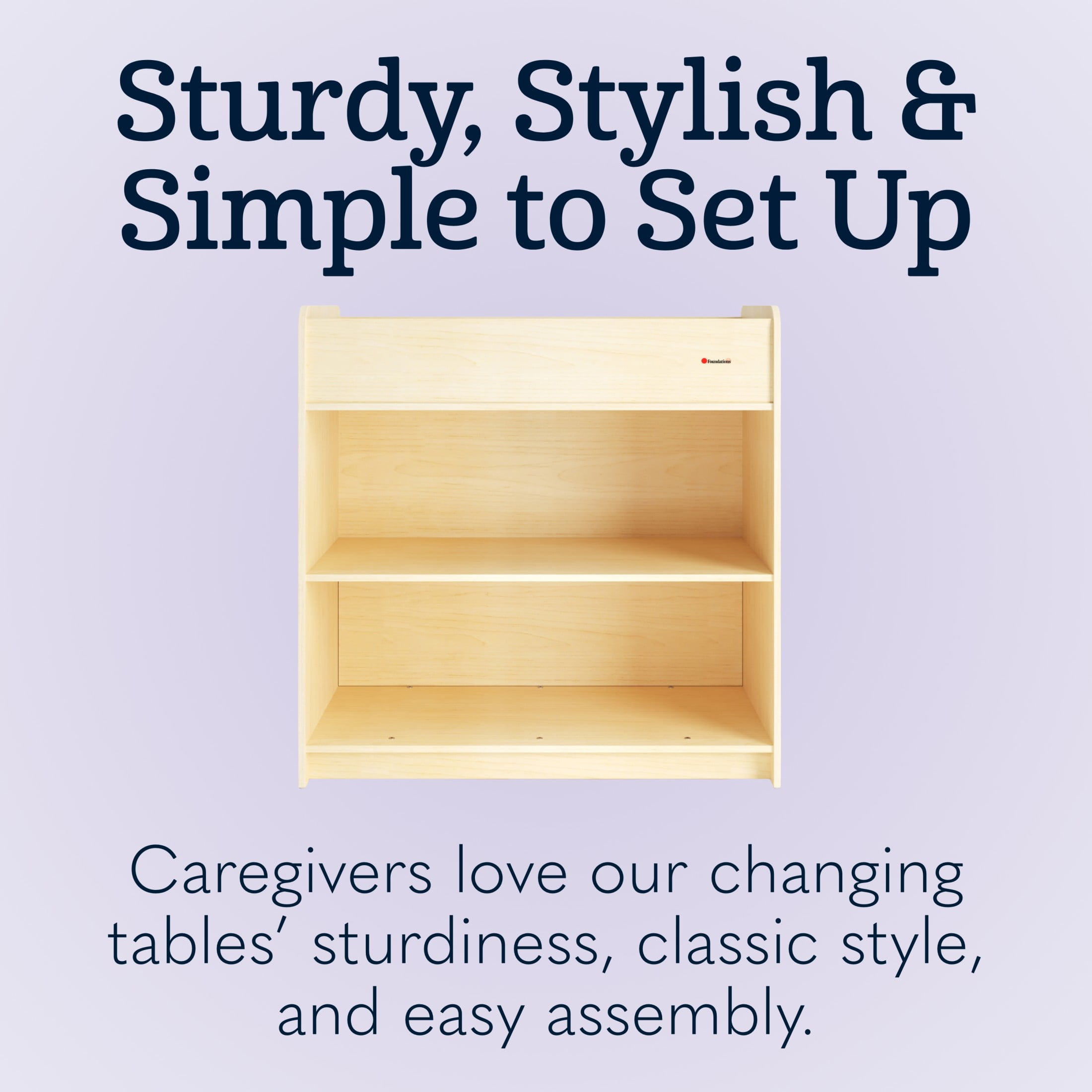 Foundations SafeStart Changing Table, Built-In Storage, Foam Pad Included, Natural