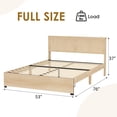 thumbnail image 3 of Yeshouse Estructura de cama matrimonial/queen de mediados de siglo, cama tipo plataforma con cabecero de ratán y 2 cajones de almacenamiento, amplio espacio de almacenamiento debajo de la cama**, 3 of 9