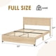 thumbnail image 3 of Yeshouse Estructura de cama matrimonial/queen de mediados de siglo, cama tipo plataforma con cabecero de ratán y 2 cajones de almacenamiento, amplio espacio de almacenamiento debajo de la cama**, 3 of 9