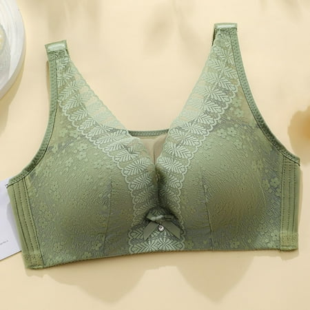 Value for Money  Lace Thin Bra  Ventilate Large Size  No Steel Rim  Soft Comfort  for Everyday  Breathable Support  Soft Lace Bralette | Green 40/90CD  Sopatenor