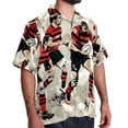 thumbnail image 2 of Football Men's Short Sleeve Printed Button Down Hawaiian Beach Shirts, 2 of 6