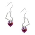 thumbnail image 1 of Delight Jewelry Purple Crystal Heart Open Heart French Earrings, 1 of 4