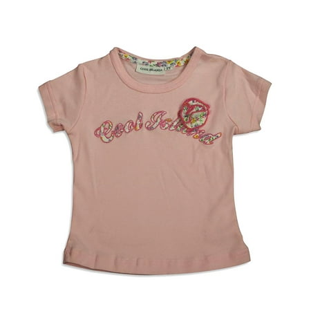 

Cool Island Girls Cotton Short Sleeve T-shirt Logo Tee Shirt Top - 4 Colors 28853-4T (pink)
