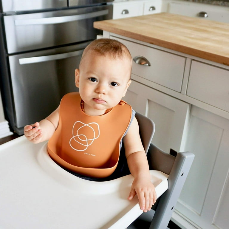 Simka Rose Silicone Baby Bibs - Quality Waterproof Set with
