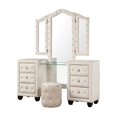 thumbnail image 6 of Monica 5PC Velvet Full Bedroom Vanity Set in Cream, 6 of 15