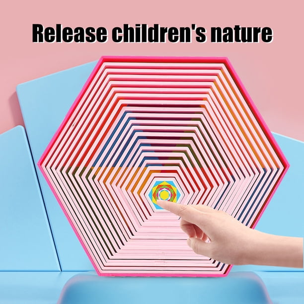 21 Unids Hexágono Juguete Sensorial Alivio Del Estrés Y La Ansiedad 3D Hexágono Rompecabezas Juguetes Magnético Hexágono Fidget Juguete Educativo Temprano Efecto 3D Alivio Del Estrés Juguete De Mano Muyoka Hogar