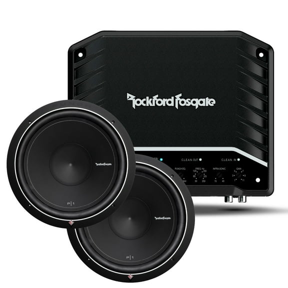 Rockford Fosgate - Two P1S4-15 15" 4-Ohm Sub with R2-500x1 500 Watt Mono Amplifier