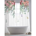 thumbnail image 5 of Watercolor Roses Sheer Curtains 84 Inch Length 2 Panels Set, Spring Flowers Leaves Butterflies Botanical Voile Window Treatment Curtains Sheers Drapes for Bedroom/Living Room/Kitchen 52"x84"x2, 5 of 7