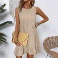 thumbnail image 2 of Axiiglly Beach Dress for Women Summer Casual Mini Dress Solid Color Backless Tank Dress Soft Loose Sleeveless Sundresses Flowy Party Vacation Dress, 2 of 5