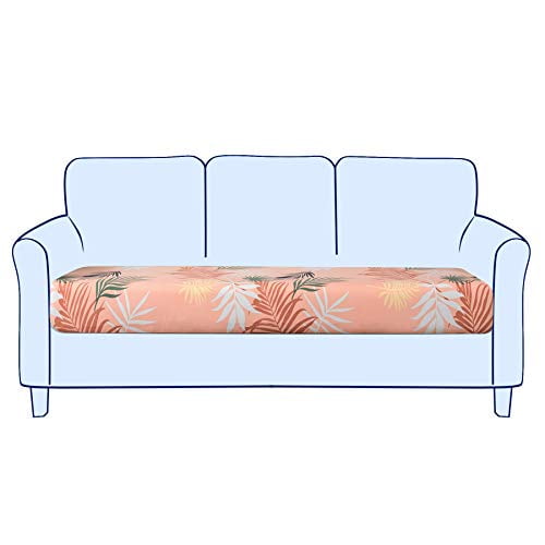 Subrtex Printed Cushion Covers Spandex Elastic Couch Slipcover Stretch Sofa Seat Furniture Protector For Large Orange Com Subrtex Printed Cushion Covers Spandex, Large Sofa Seat Cushion Covers
