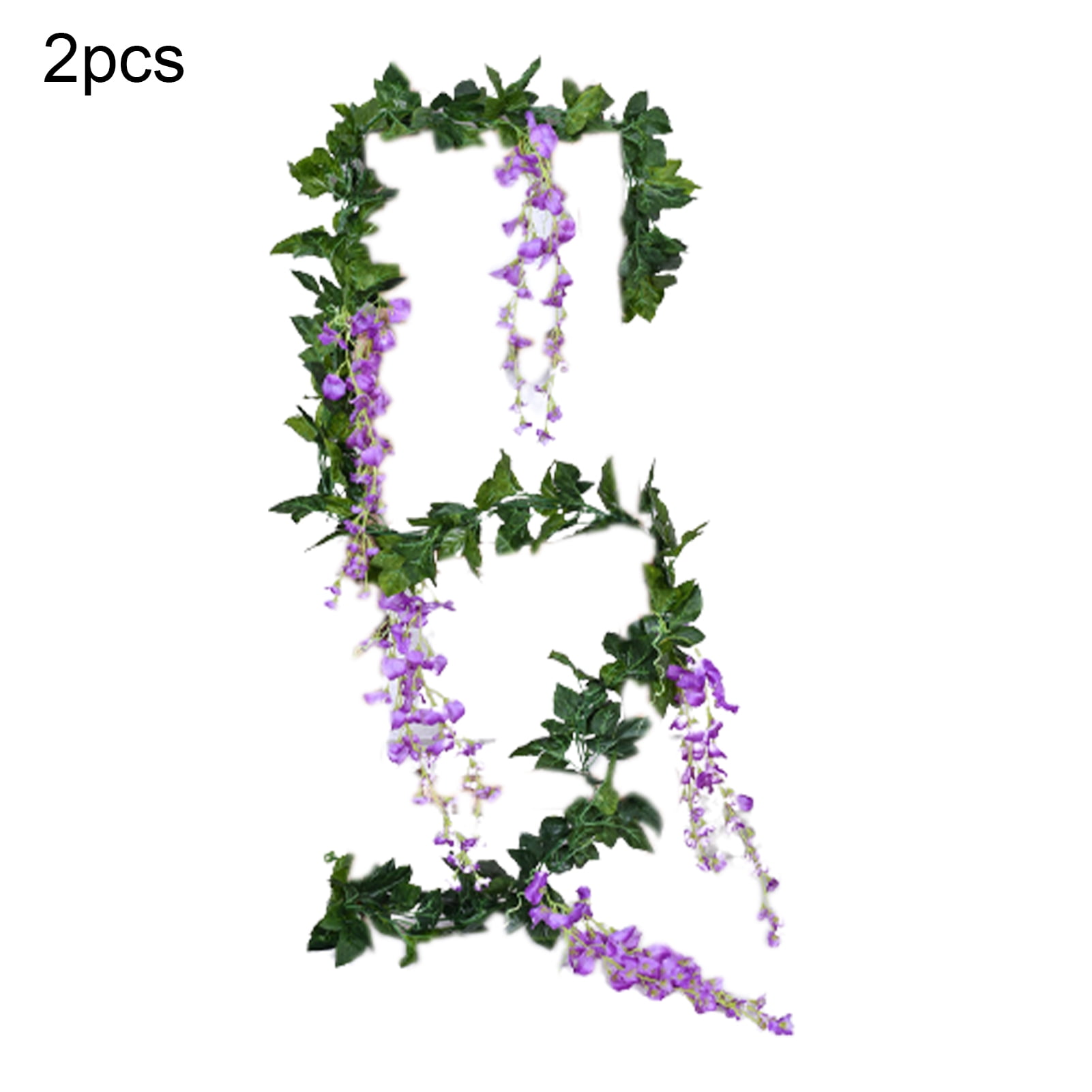 2pcs Artificial Wisteria Flowers Nice-looking Decorative Vivid Fake Vine  Plant Faux Silk Cloth Flowers For Home Jikaix [xh]