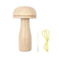 thumbnail image 1 of Hioecau 1 Set Darning Mushroom Wood Darning Egg Knitting Repair Tool Sewing Tool with Elastic Rope Large Eye Needle for Darning Socks Hats Sweaters DIY Sewing Crafts, 1 of 8