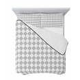 thumbnail image 7 of Quilts Full Size Bedding Set, Grey Plaid Lightweight Quilted Comforter, Modern Minimalist Geometric Gingham Checkered Soft Reversible Bedspread Coverlet with Pillow Covers for All Season, 78" x 90", 7 of 7