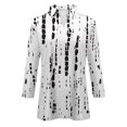 thumbnail image 4 of Fiudx Ofertas Flash Del Día Solo En Línea Blusa Informal de Manga 3/4 con Botones y Estampado de Cuello para Mujer, 4 of 5