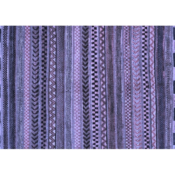 Ahgly Company Indoor Rectangle Abstract Blue Modern Area Rugs, 2' x 5'
