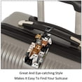 thumbnail image 3 of Square 2Pack PU Leather Cartoon Cat Cruise Luggage Tag with Privacy Cover and Name ID Tag for Travel Handbags Backpacks Luggage Tags, 3 of 6