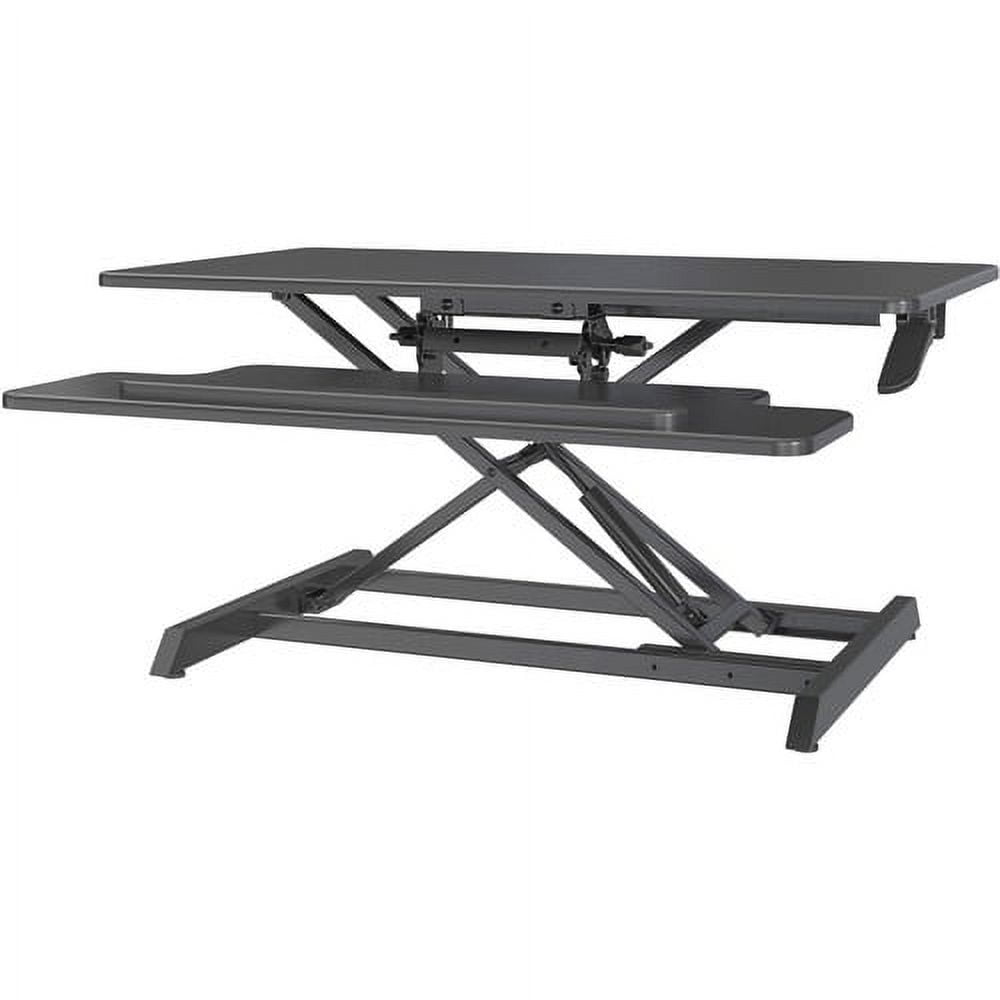 Lorell Large Monitor Desk Riser 37.40 lb Load Capacity - 19.6" Height x 35.4" Width x 19.3" Depth - Desk - Polyvinyl Chloride (PVC), Medium Density Fiberboard (MDF) - Black
