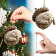 thumbnail image 2 of CoreLiving Forest Animal Acorn Ornaments, Woodland Christmas Tree Decorations, 2D Acrylic Cozy Holiday Hanging Ornaments with Pine Cone Designs for Home Decor, 2 of 6