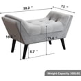 thumbnail image 2 of Andeworld Upholstered Bed Bench Entryway Ottoman Gray (Small Bed Bench), 2 of 7
