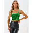 thumbnail image 3 of Camisola de Navidad Allegra K Tirantes Finos Lentejuelas Brillantes Verde XL, 3 of 6