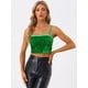 thumbnail image 3 of Disfraz de navidad Camisola de terciopelo con tirantes finos y lentejuelas brillantes para mujer Verde L Allegra K, 3 of 6