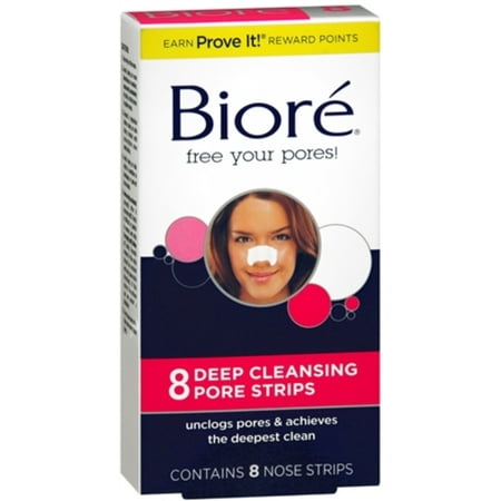 Biore Deep Cleansing Pore Strips Nose 8 Each (Pack of 2)
