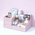thumbnail image 4 of Box PP Makeup Organizer Case Table Storage box cosmetic organizer Container with Drawers Jewelry Cosmetic Case, Medium, Pink, 4 of 6